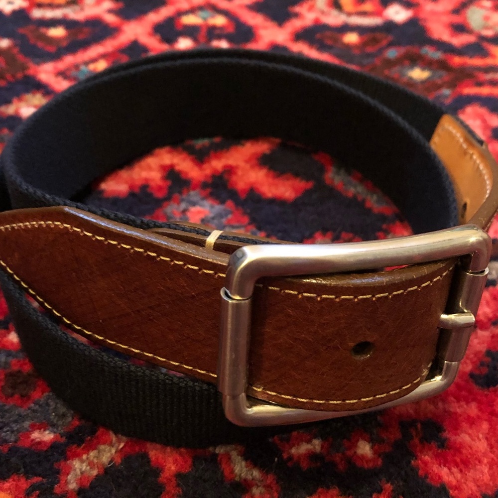 MARTIN DINGMAN Cotton Web Belt - Navy